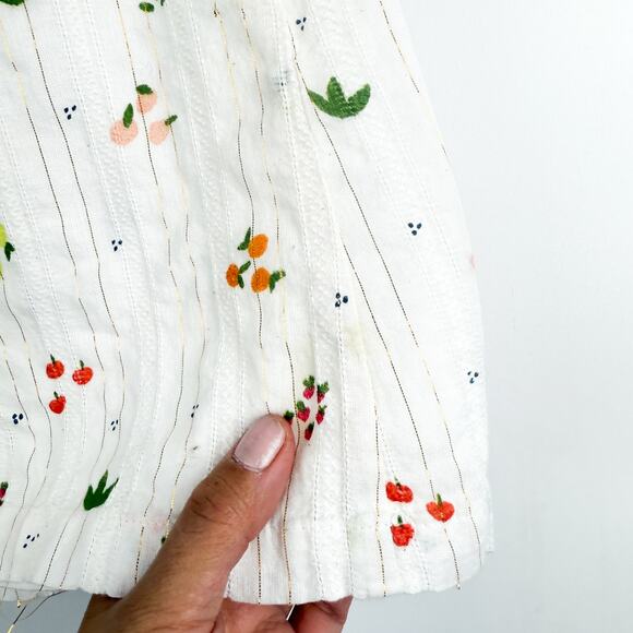 Cyrillus Paris Fruit Print Dress White Metallic Stripe Girls - 18-24 24 Months - Picture 6 of 9